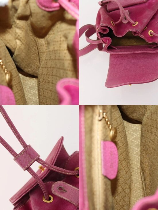 GUCCI Bamboo Backpack Suede Pink Gold 003 58 0030 Auth BA10647 main image 11